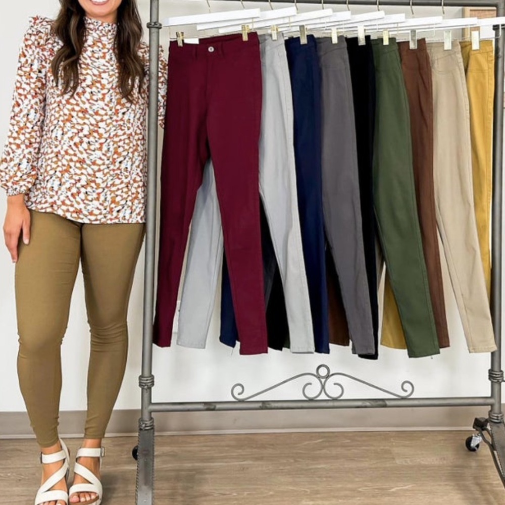 Brown High Waist Skinny Pants